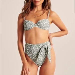 Light green floral bathing suit